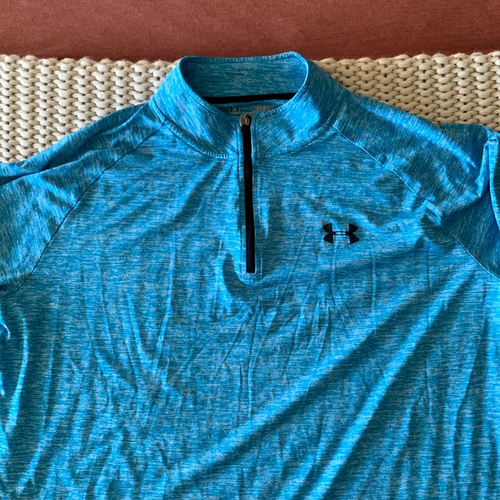 Mens XL Under Armour quarter zip blue